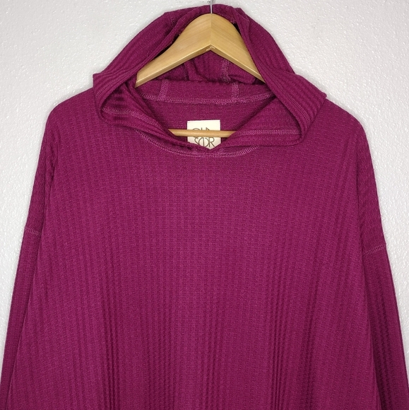 Chaser Women's Waffle Knit Hooded Pullover Long Sleeve Sweater - Picture 3 of 13